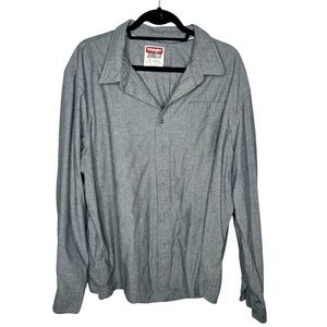 Men’s Wrangler Jeans Long Sleeve Gray Button Down Shirt 3XL